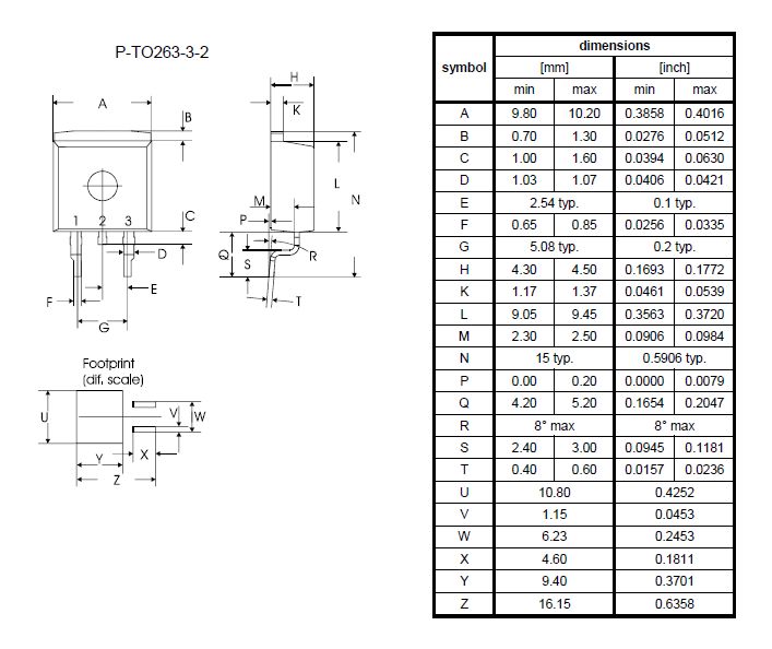 Tranzisztor N-MOSFET SMD 30V 56A 120W SPB56N03L SPB56N03L
