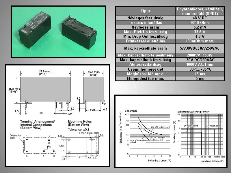 Relé 1x250V 8A 48VDC G6RN-1-48DC RELAY-G6RN-1-48