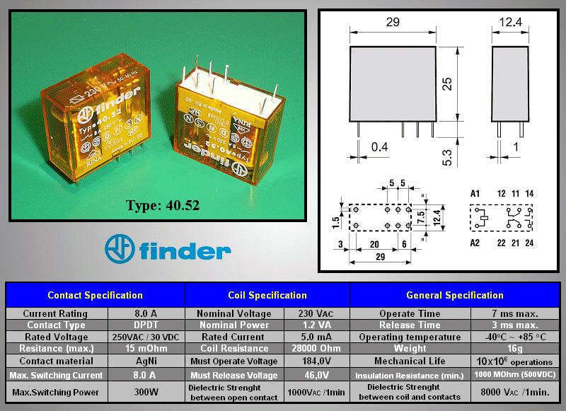 BIRGI Solid State Relay 40.52.8.230.0000 - 230VAC 8A DIP8 - Pack Of 2