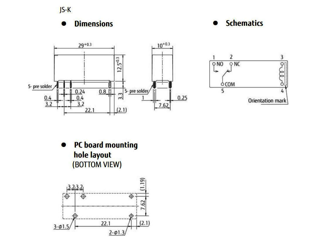 Relé 1x250V 8A 24VDC JS24NK RELAYJS24NK